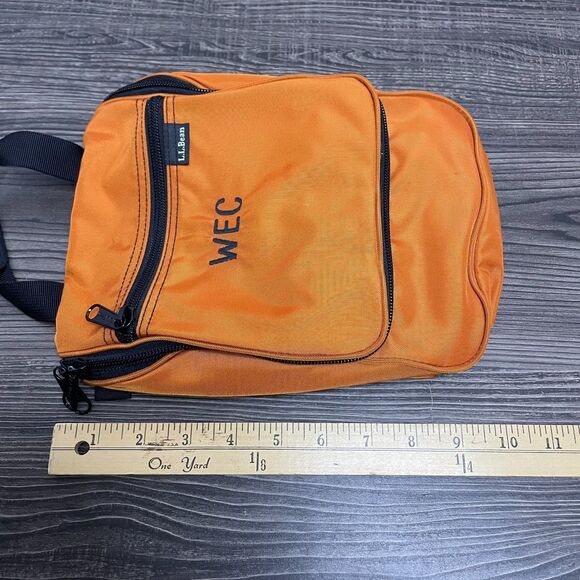 LL Bean Hanging Toiletry Cosmetic Bag Orange Travel - Picture 7 of 8